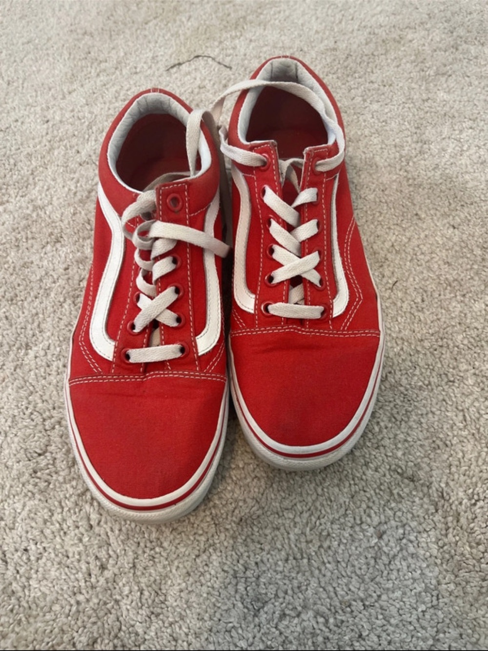 Red Canvas Lace-Up Shoes